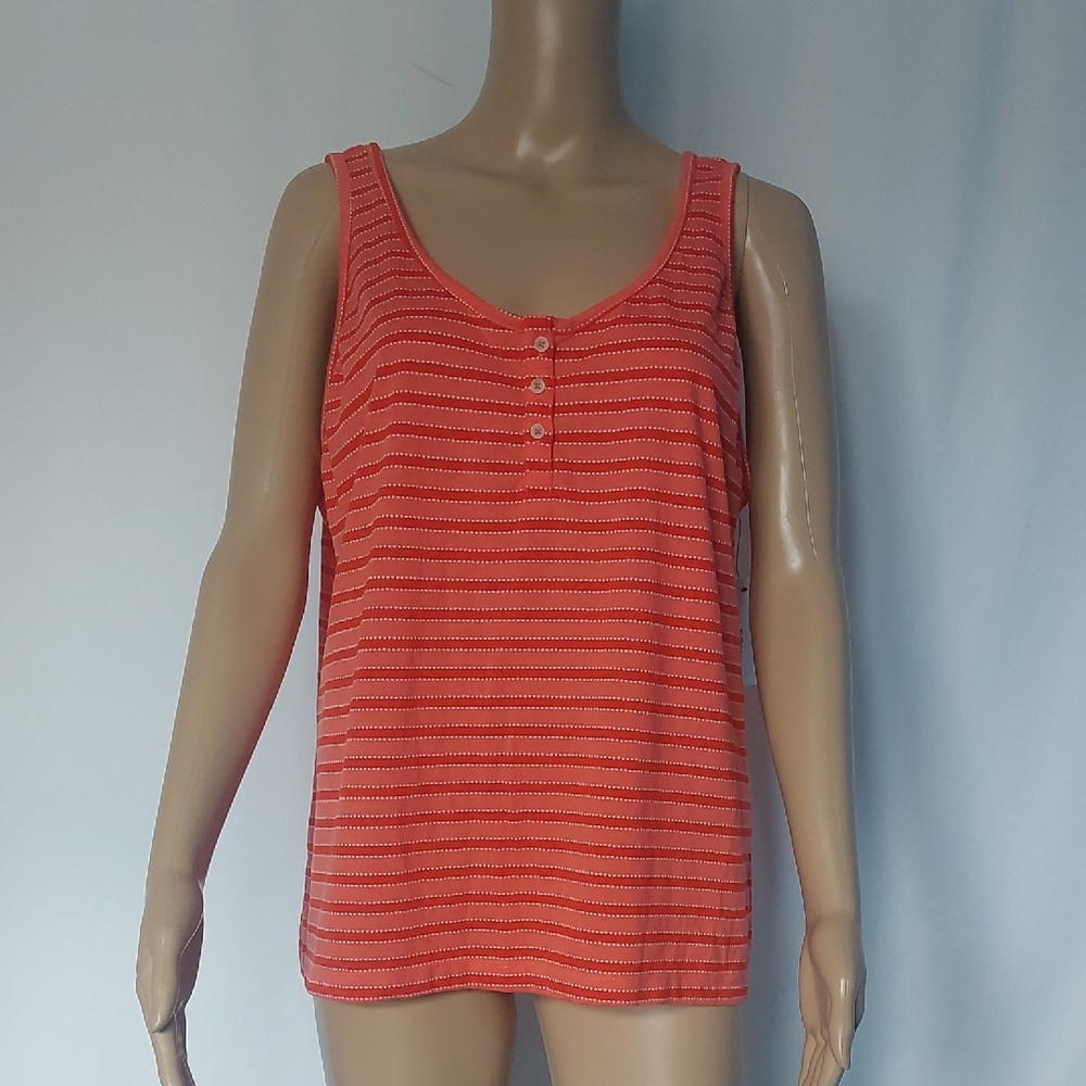 Sonoma Goods‎ for life striped Henley sleeveless tank size XXL